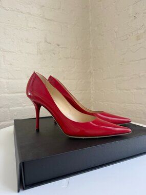 jimmy Choo Red Patent Leather Pumps 85mm